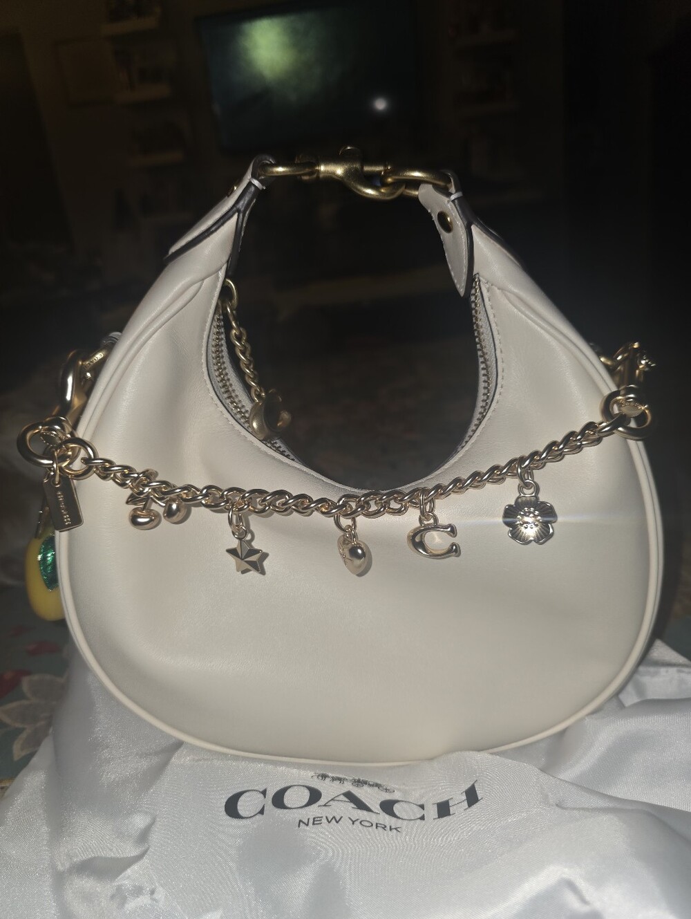 🌸 Coach Jonie 22 Shoulder Bag – Cream/Pink – NWT – SOLD OUT – Charms Not Includ